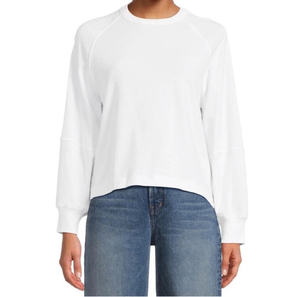 Madewell Tops - NWT Madewell nt718 White Relaxed Long-Sleeve Raglan Tee size XS